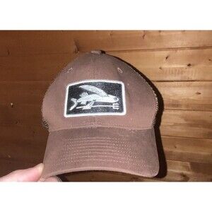 Rare Patagonia Hat Snapback Cap Youth Kids -Flying Fish trident Brown